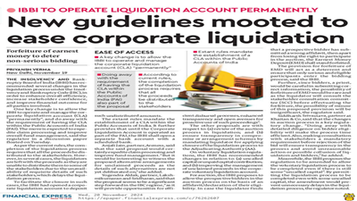 New norms mooted to ease corporate liquidation