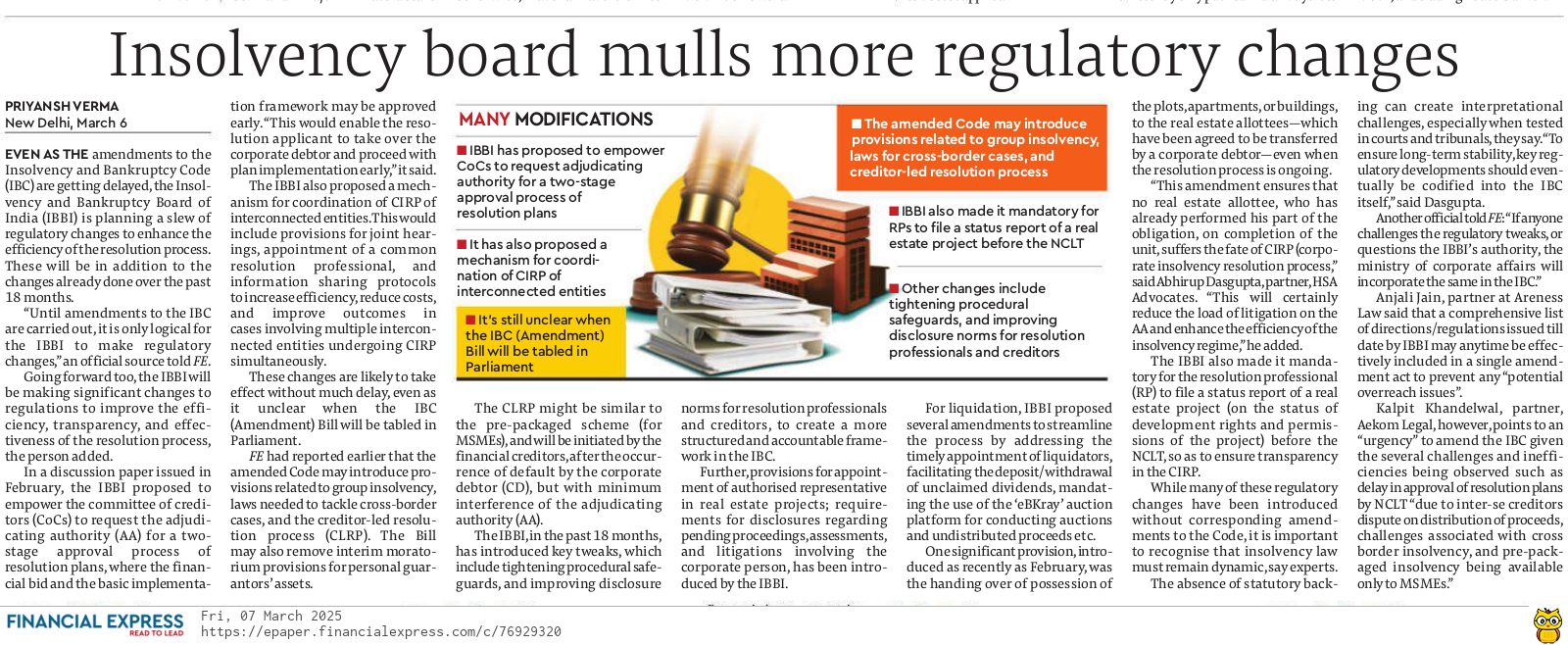 Insolvency board mulls more regulatory change.