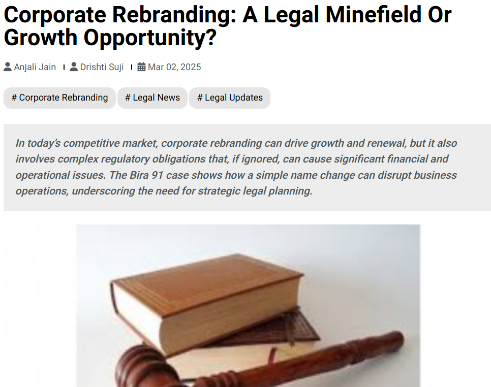 Corporate Rebranding: A Legal Minefield Or Growth Opportunity?