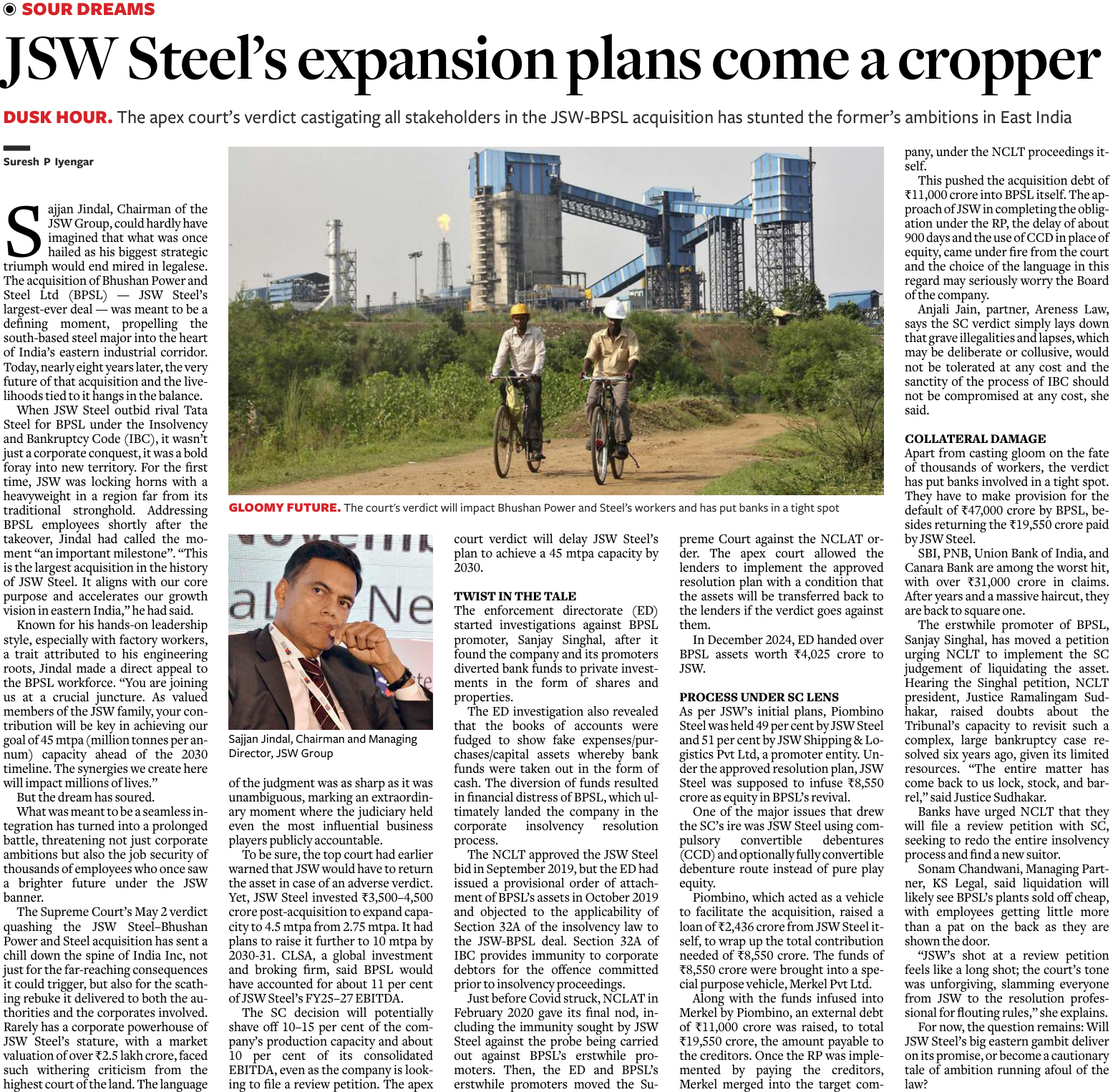 JSW Steel expansion plans come a cropper